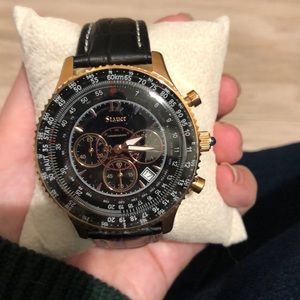 [BRAND NEW] Stauer Black Leather Watch